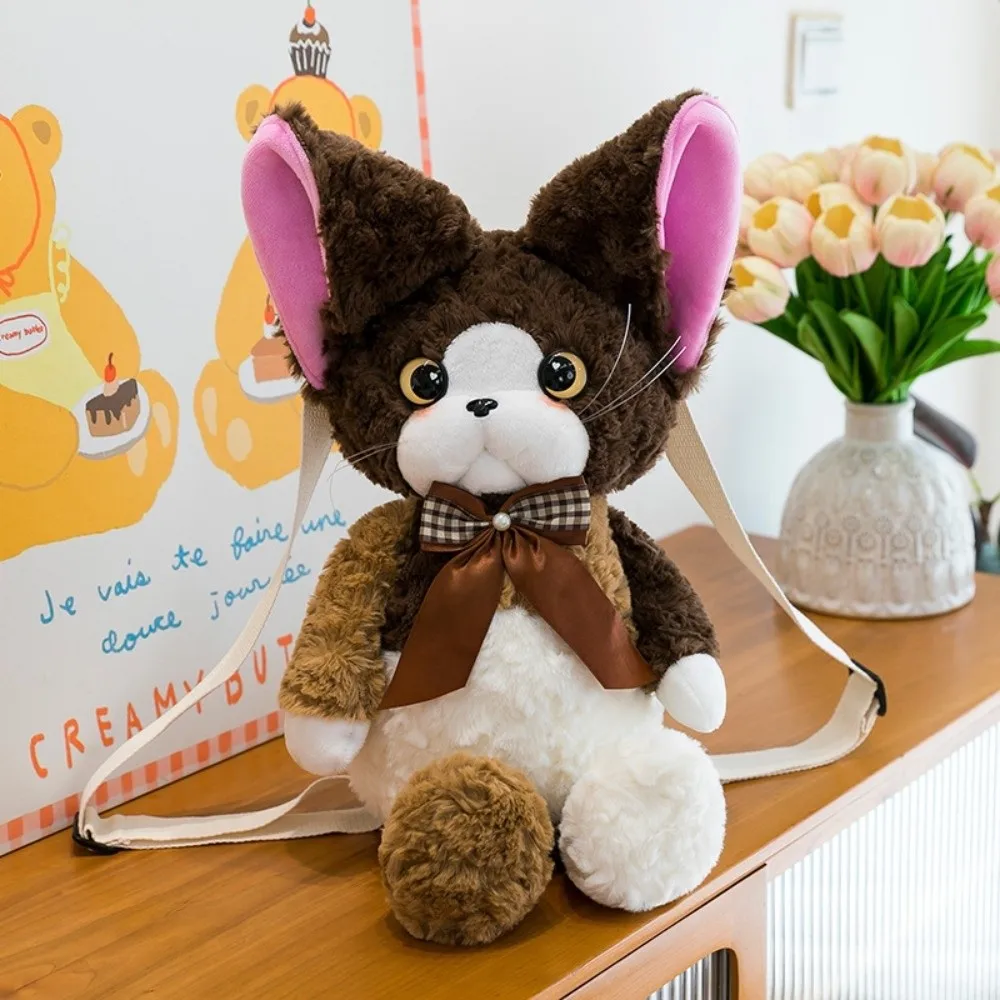New Cat Backpack Cartoon Cat PP Cotton Stuffed Animal Backpack Stuffed Animal Style Cat School Bag Girls Gifts
