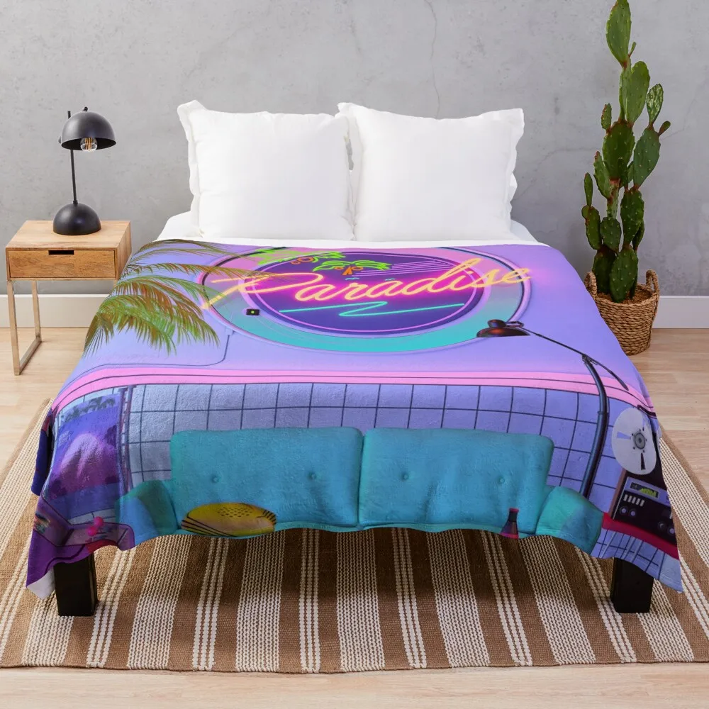 

Paradise Wave Throw Blanket Custom Blanket For Sofa Travel Blanket