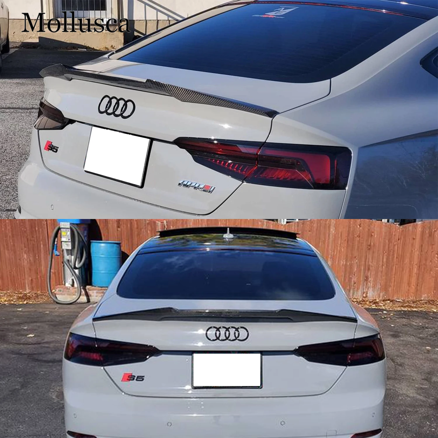 

For AUDI A5 S5 RS5 B9 4Door Sportback M4 Style Carbon fiber Rear Spoiler Trunk Wing 2016-2025