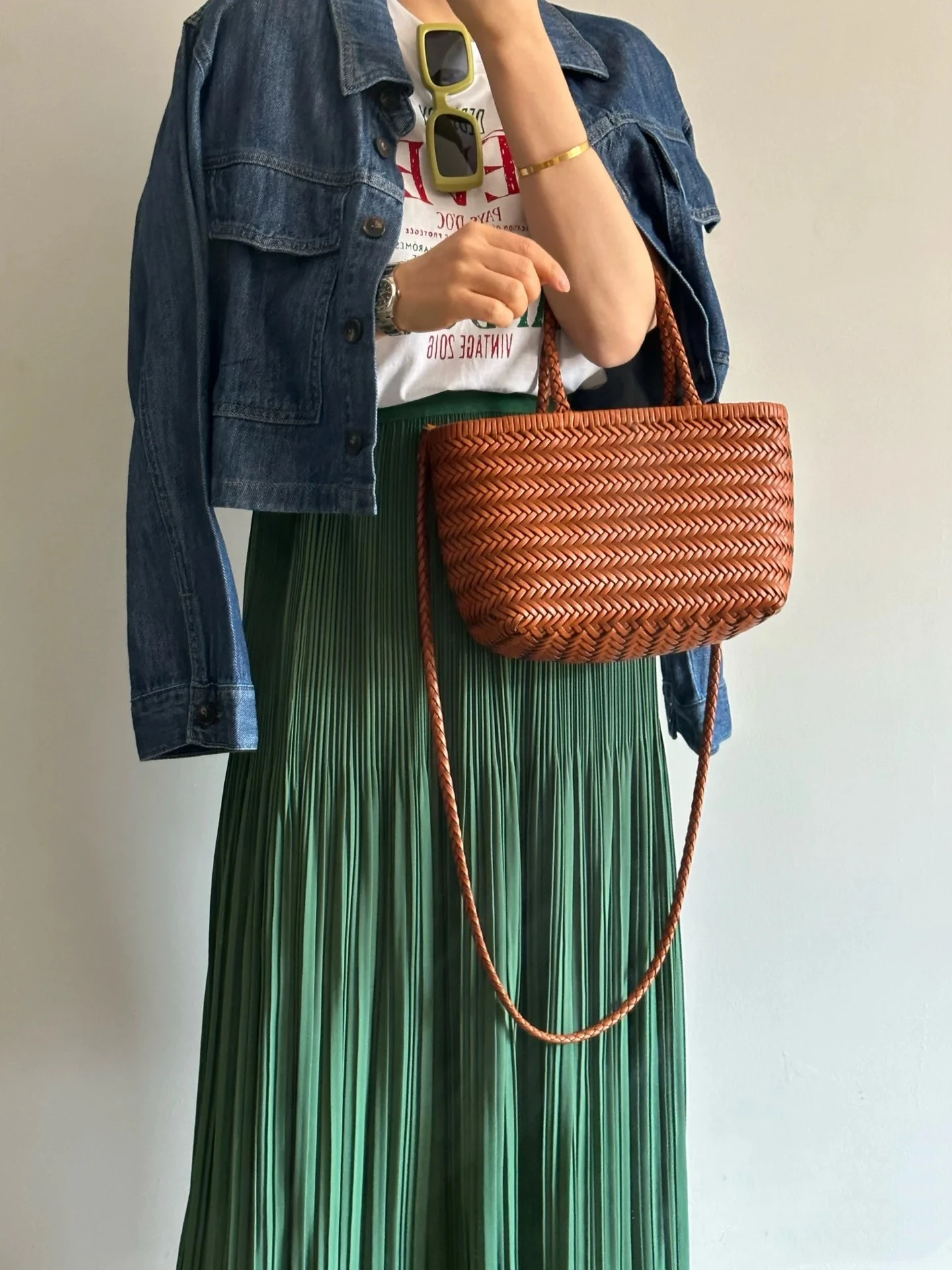 

Pink Nubu Leather Woven Handbag Tote Basket Crossbody Bag Soft Handle Large Capaci Casual Faion Travel Bag