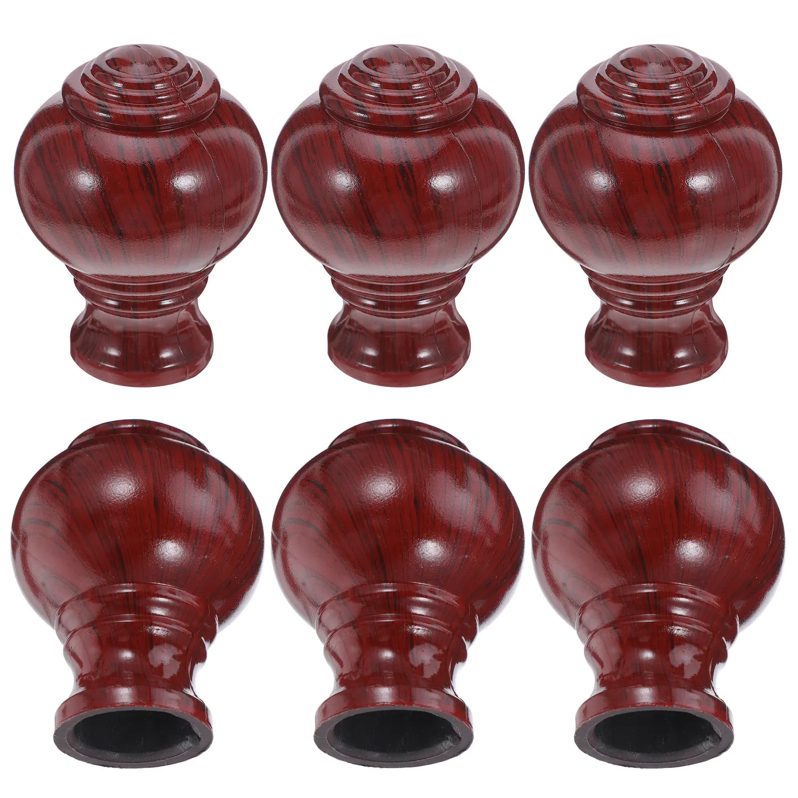 

Набор из 6 декоративных наконечников для карнизов под дерево: простая установка, изысканное исполнение, подходят для различных стилей интерьера