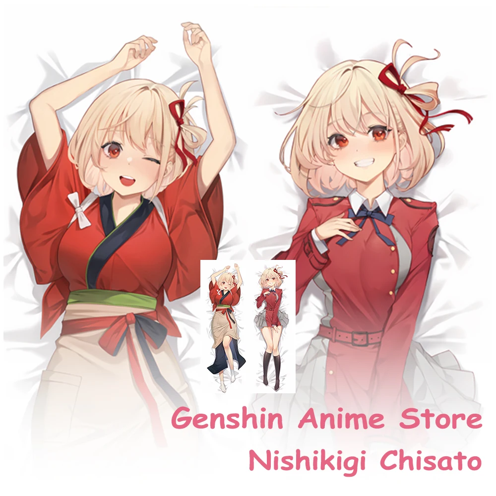 Anime Lycori Srecoil Nishikigi Chisato Dakimakura Cover Kussensloop Otaku Slapen Kussenhoes Knuffelen Body Cosplay Props