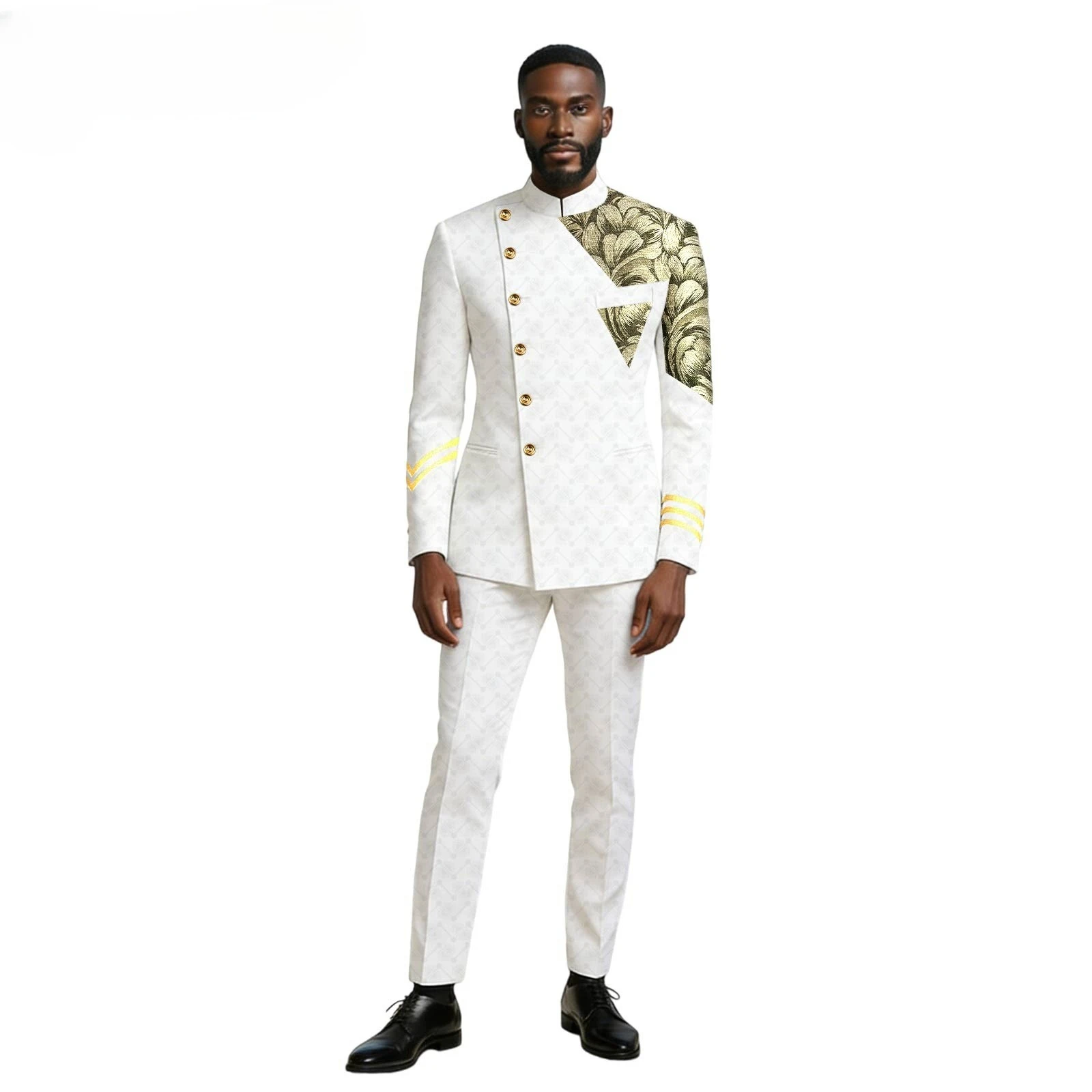 New Trendy African Ethnic Men's Casual Two-piece Set: Shirt + Pants. Men's Suit for Wedding. Men Clothing Clothes for Men view 3