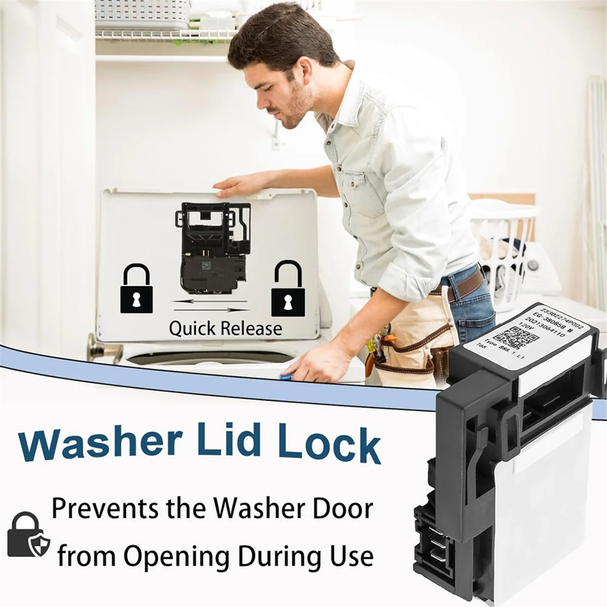 Piezas de arandela WH01X27954 compatibles con interruptor de bloqueo de tapa de lavadora GE, reemplaza WH01X24114, WH01X26114, WH08X31577