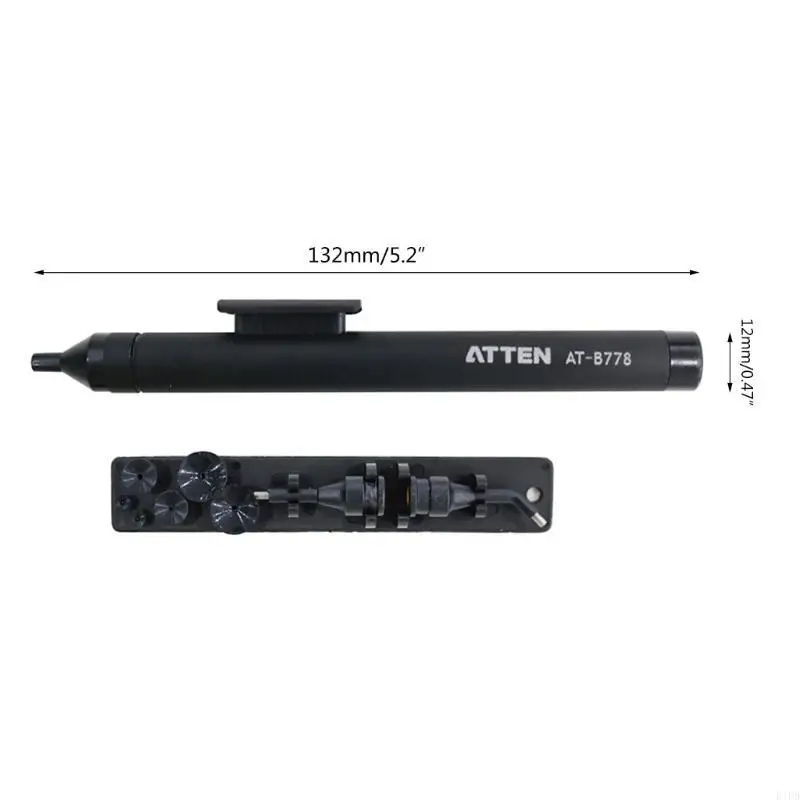 E1PD AT-B778 Antistatic Manual Vacuum Suction Pen IC Pickup Tool and Lens Suction Cup Pick Up Pen Sucker with Disc Nozzle