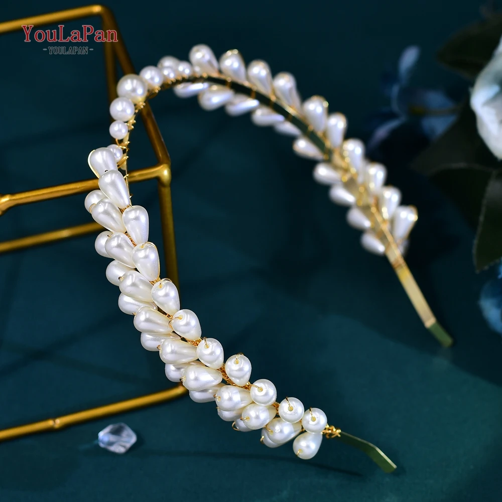 

YouLaPan Elegant Full Pearl Bridal Headbands Wedding Hair Accessories Headdress Beaded Headband Bridesmaid Headwear HP638