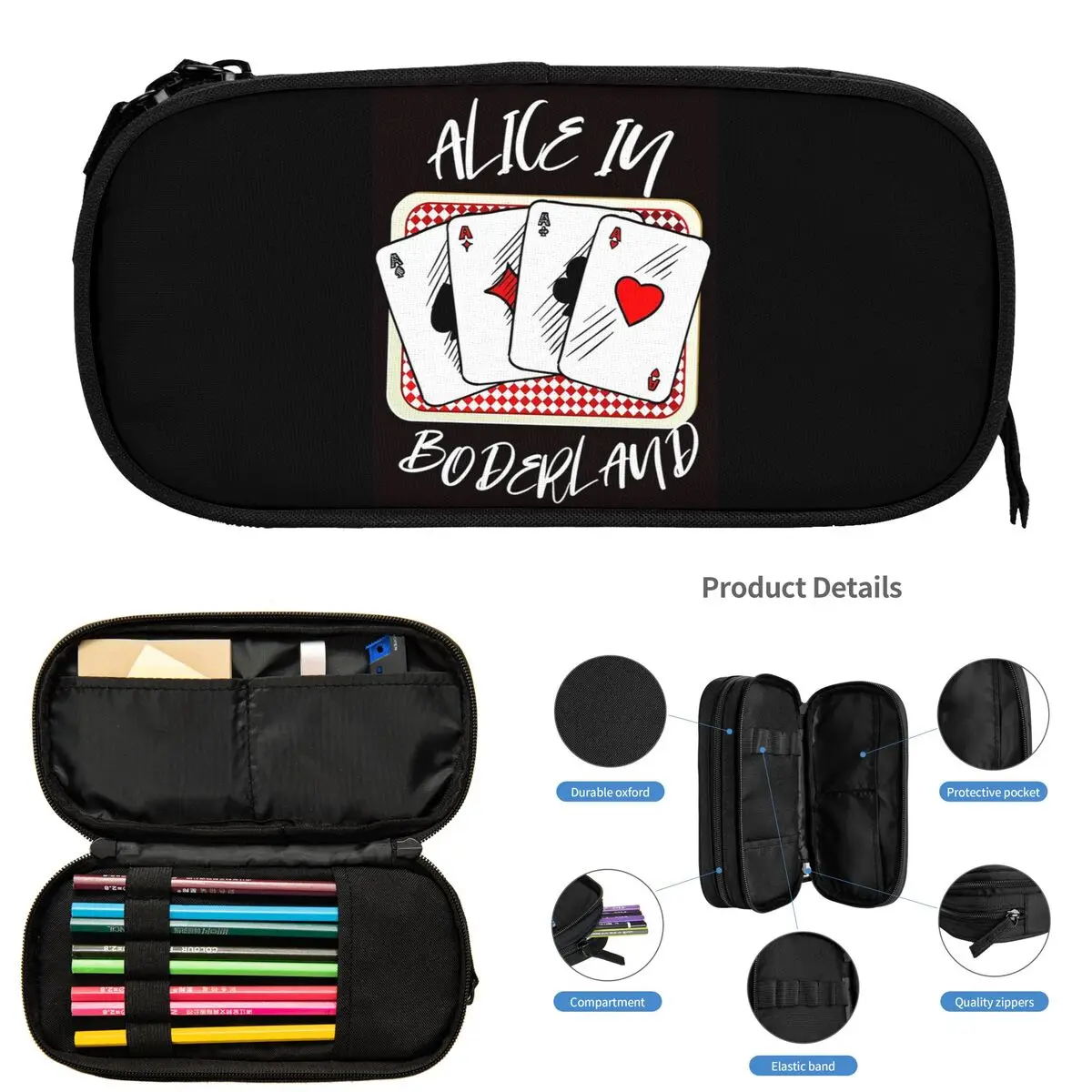 

Пеналы «Алиса в пограничье» для студентов, подарки, коробка для ручек, сумка-карандаш, большая вместительная сумка-карандаш для хранения канцелярских принадлежностей