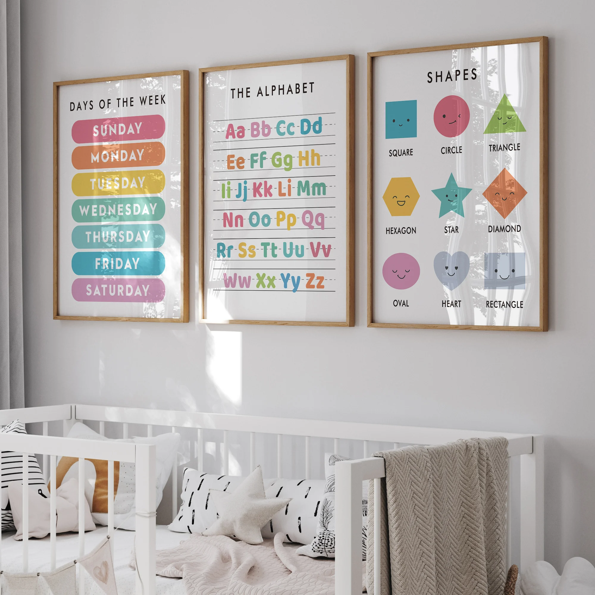 6 Buah Lukisan Poster Kanvas G - Kids Education Name ulasan dan harga