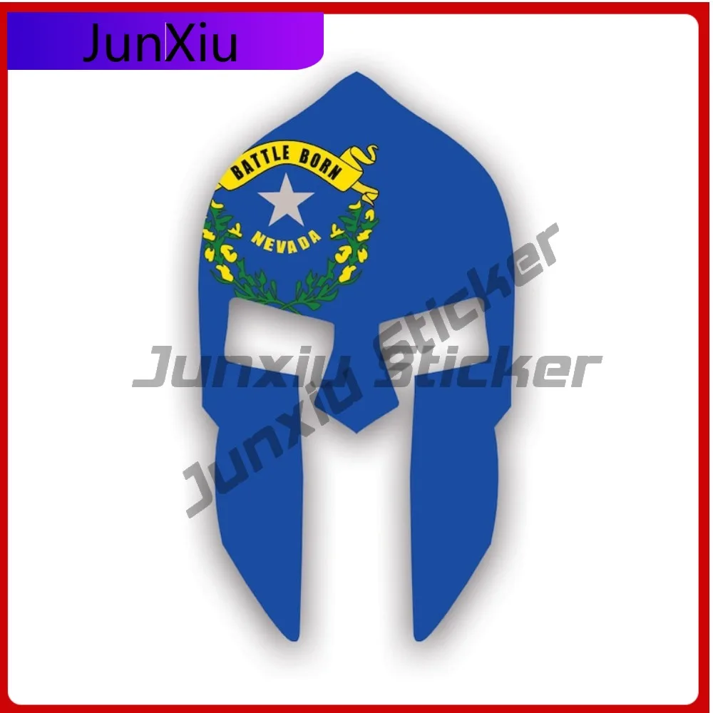 

Nevada Flag Spartan Helmet Sticker Waterproof Anime Bumper Waterproof Vinyl Decal For Toilet Seat Protection Decor Fun
