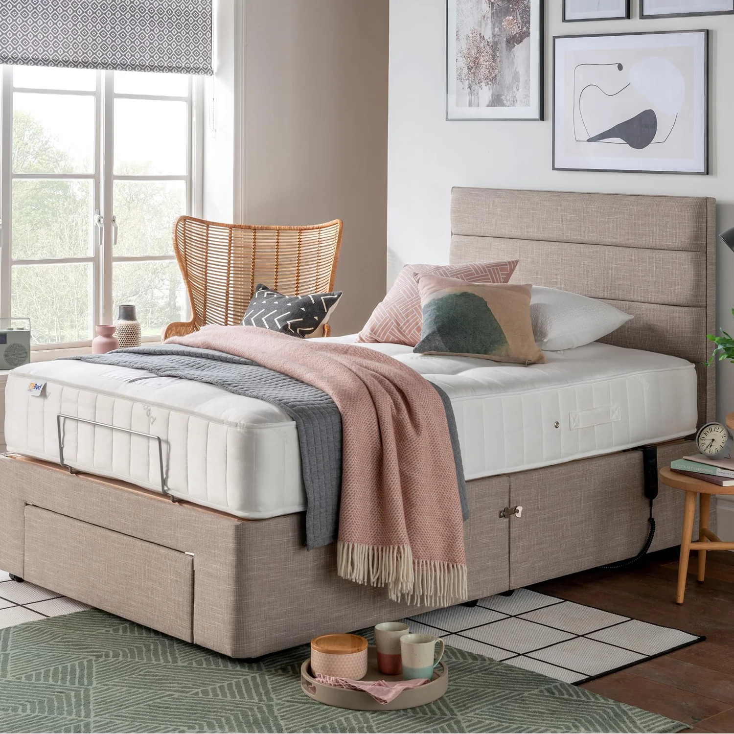 جهاز تحكم عن بعد كهربائي قابل للتعديل لكبار السن Xl Queen King Cama Queen Size إطار سرير قاعدة متوافقة مع ميكانيكا الإنسان #3