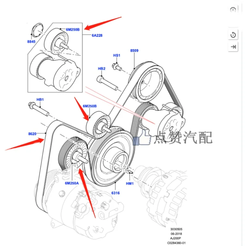 

Adapted To XF XE FT FP EP Engine Belt Tensioner Transition Idler Adjustment Wheel