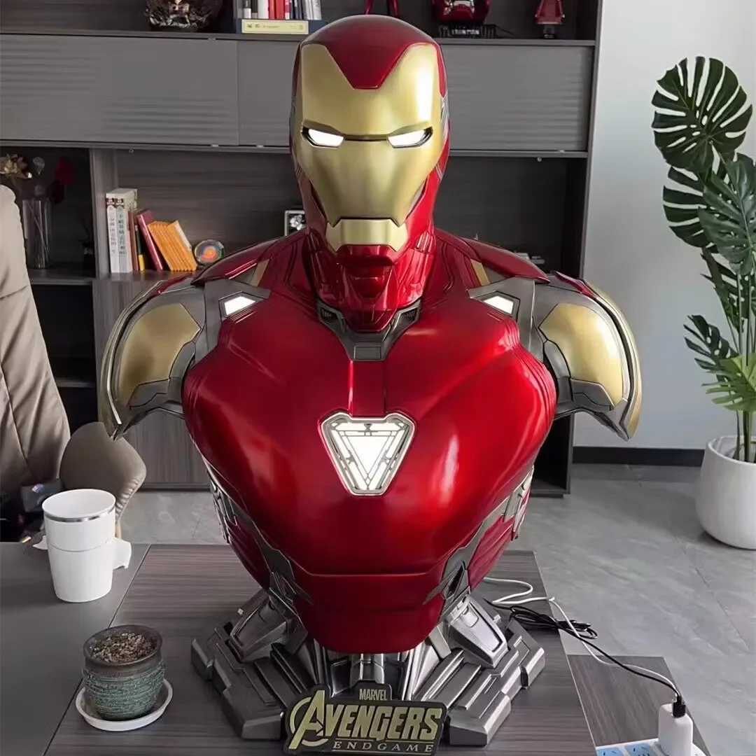 Genuine Marvel The Avengers 1:1 Mk85 Iron Man Glow Bluetooth Speaker Large Statue Ornaments Theater Audio Fashion Gifts