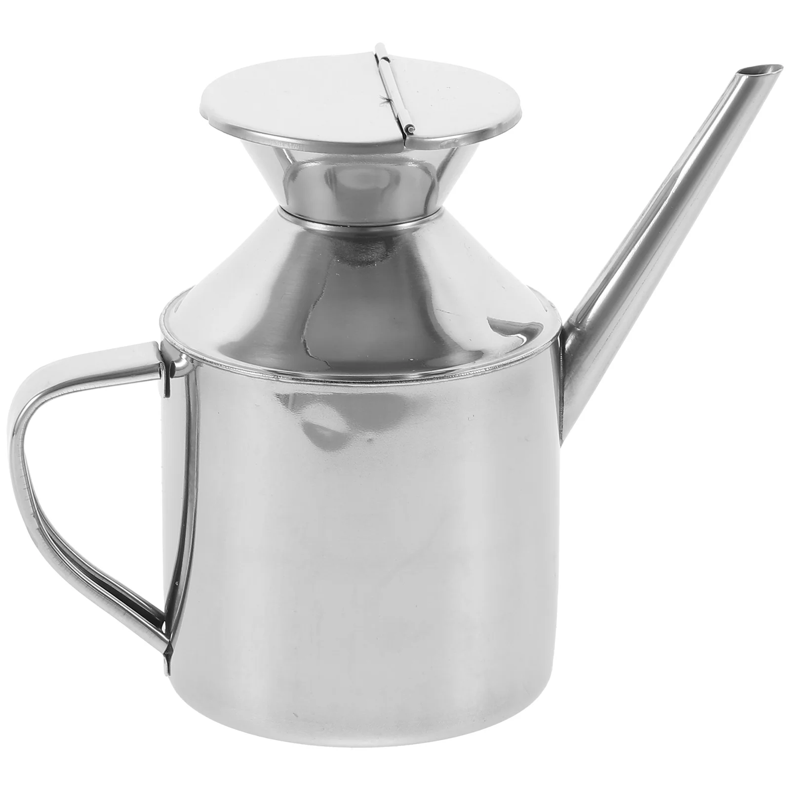 Stainless Steel Oil Pot Dispenser Bottle Jug Container Kitchen Sauce Vinegar Olive Storage For Seasoning (Lid, Random Pattern)