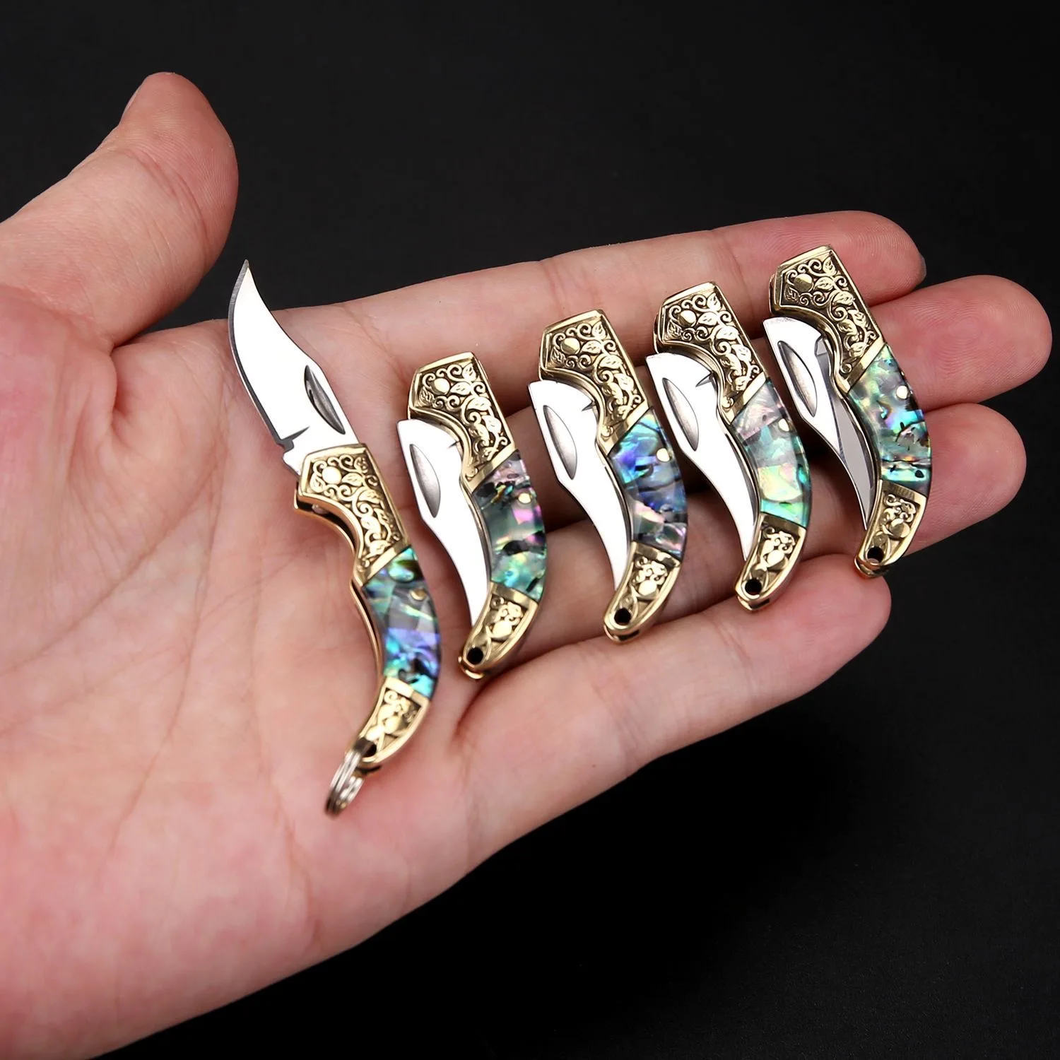 Folding pocket fruit knife, steel blade, key hanging, high-quality EDC knife, fishing package unpacking