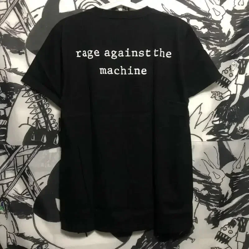 Rage Against The Machine Graphic Print T-Shirt Grunge Punk Tee Unisex Short-sleeved Retro Street Y2K Casual Fashion Top Clothing