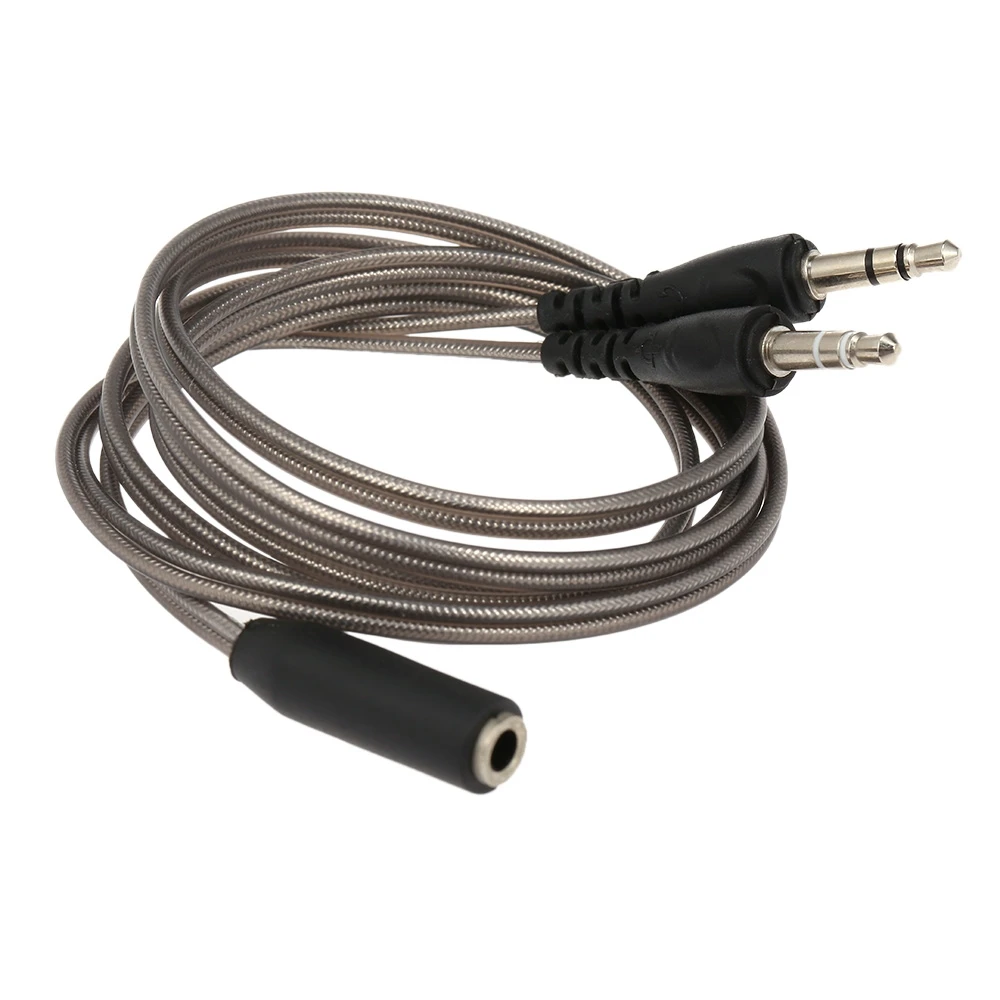3.5mm Audio Y Splitter Cable 1 Female to 2 Male Converter Earphone Microphone Cord Adapter for Headphone to Desktop Laptop PC