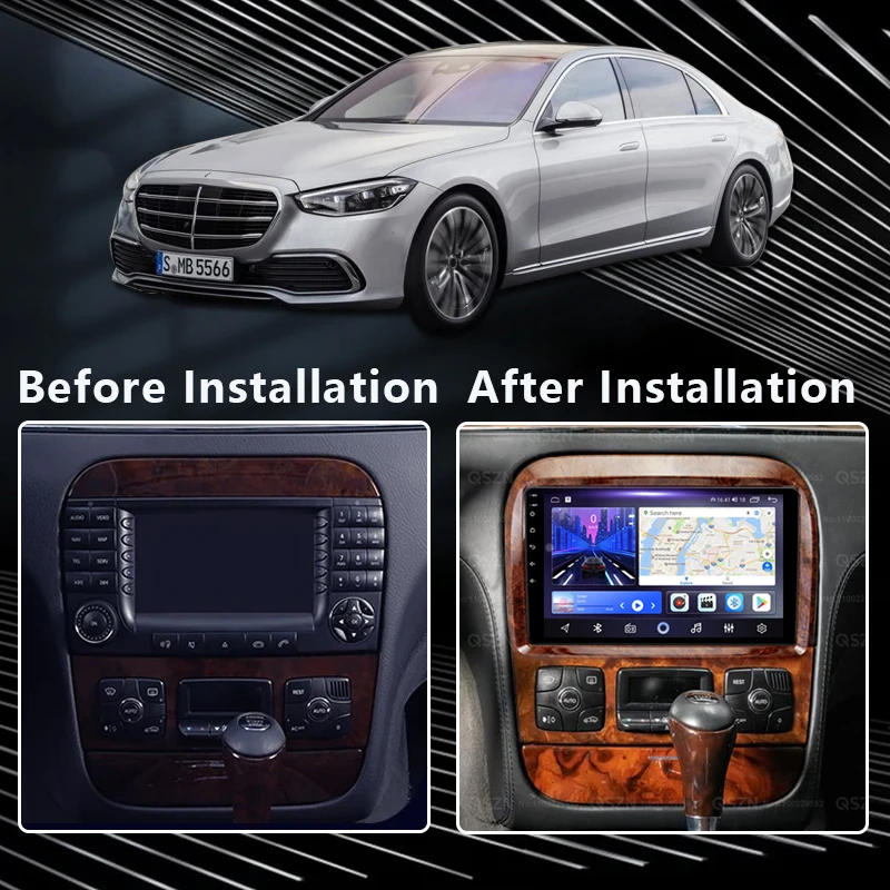 w220カーナビ QSZN For Benz S-Class W220 1998 - 2005 2K QLED Android 13 Car