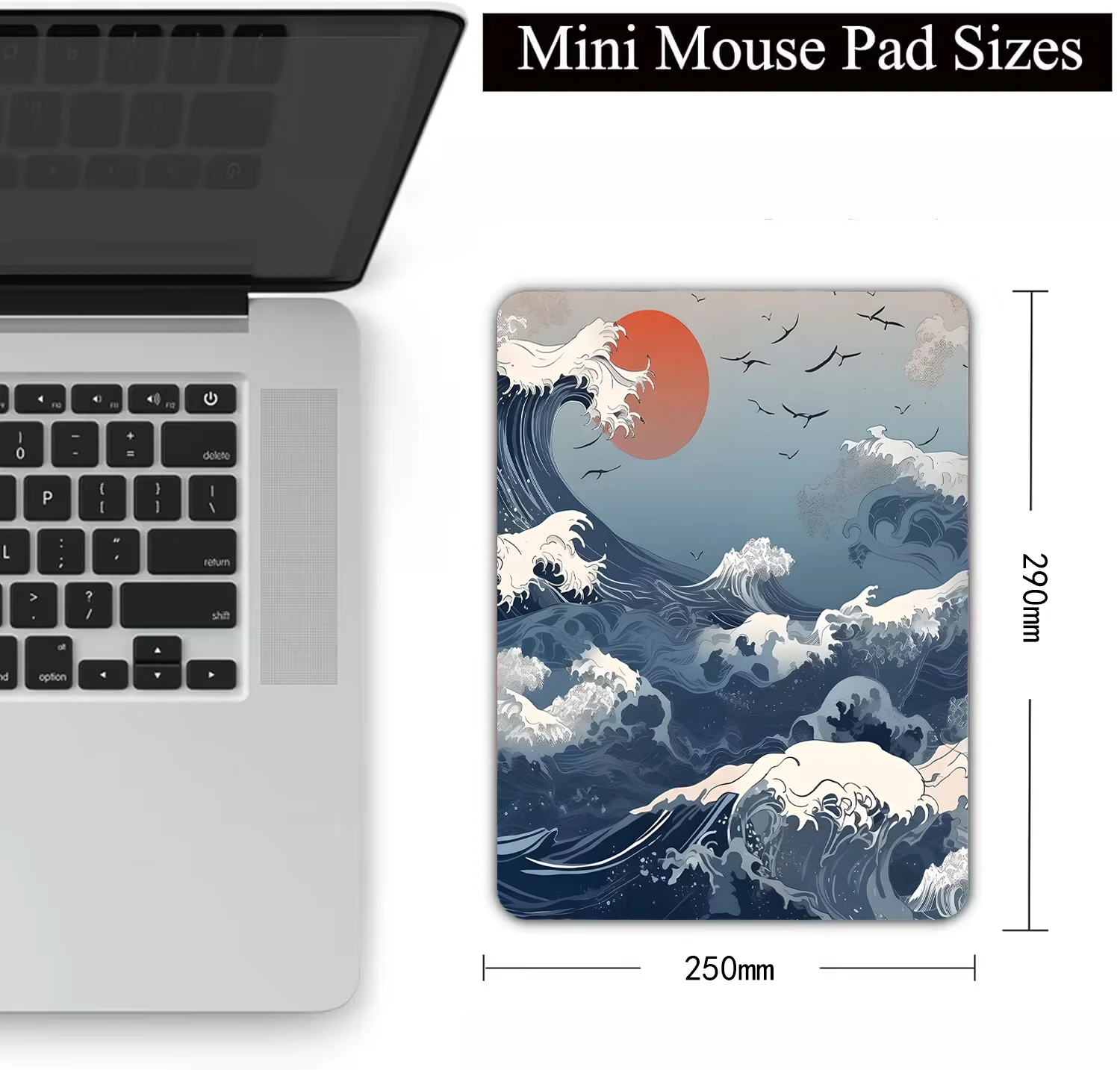 Ocean Wave Moon Sakura mouse pad Japanese creative small game mouse pad Game keyboard mouse pad Office computer laptop desk mat