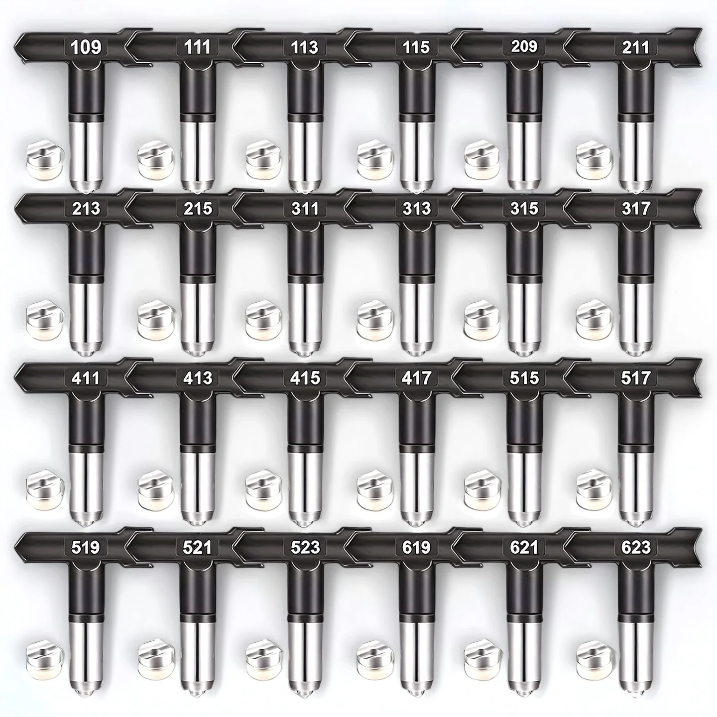 Reversible Anti-Clog Airless Spray Tip 109/209/315/517/519/625 Nozzle Sprayer Airbrush Tip for Airless Paint Spray Gun & Wall