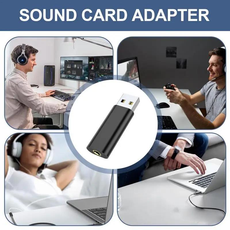USB Sound Card 3.5mm External Sound Card Universal USB Headset Adapter Driver Free USB Audio for Game League of Legend Headset