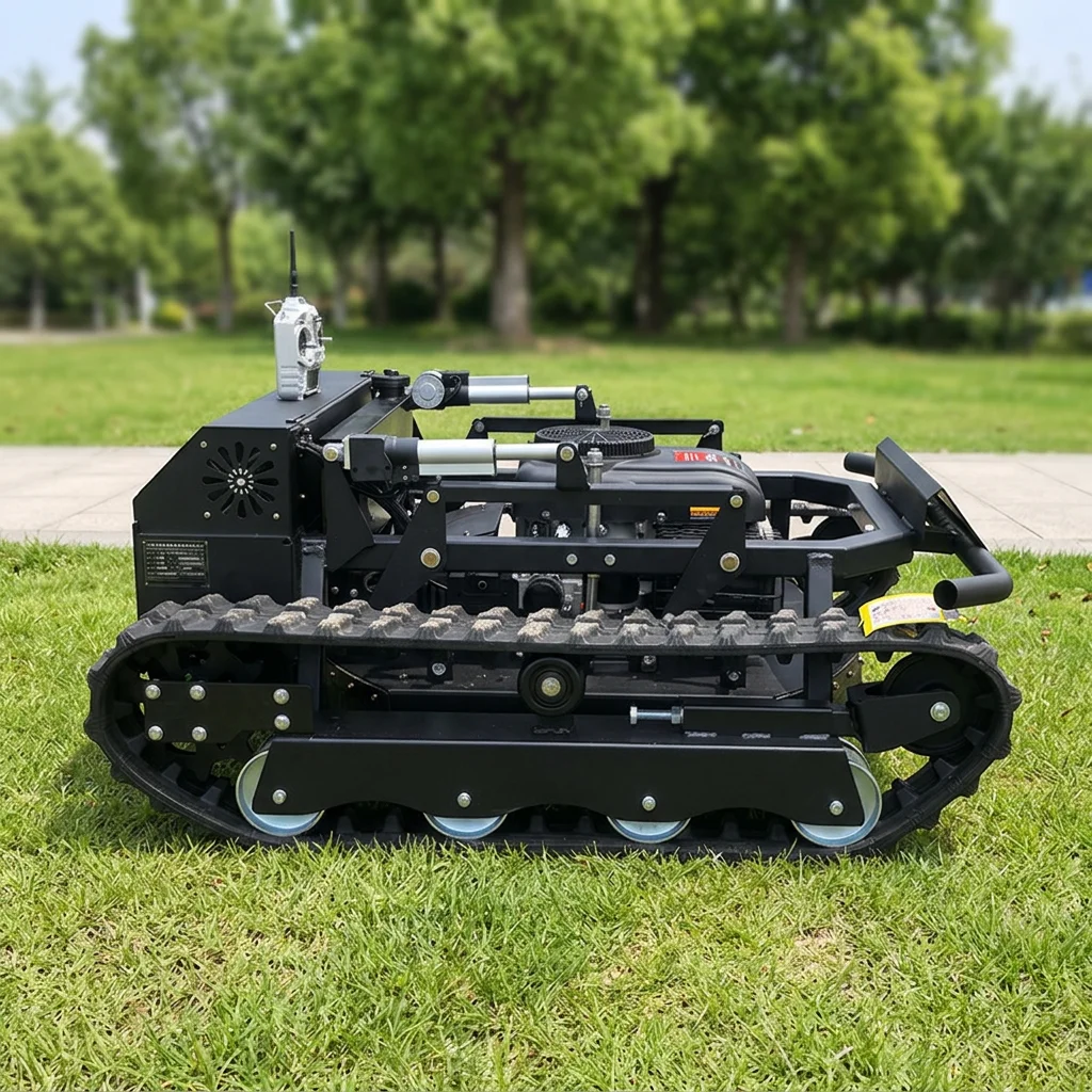 Hot Selling New Industrial Cordless Remote Control Lawn Mower for Agriculture Farm Garden Use Hybrid 1-Electric