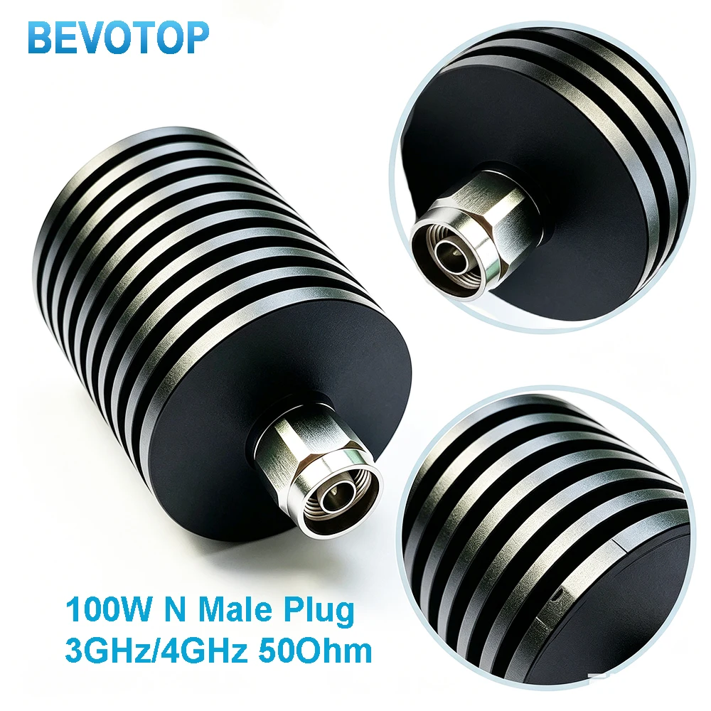 100W 3GHz/4GHz 50Ohm N Male Plug Connector RF Coaxial Termination Dummy Load Nickel Plated RF Accessories
