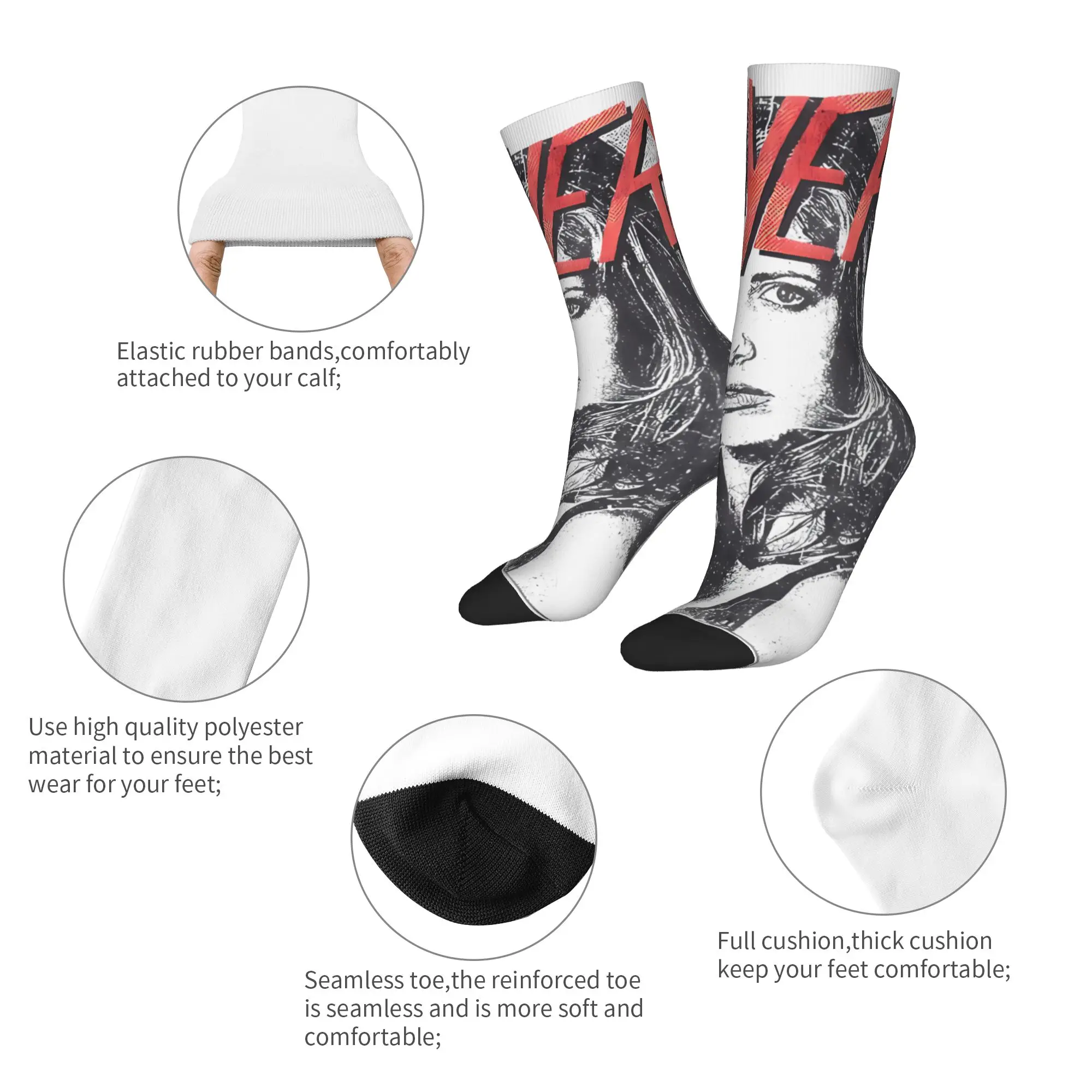 Crazy Design Buffy the Vampire Slayer Skateboard Socks  Polyester Long Socks for Unisex Sweat Absorbing