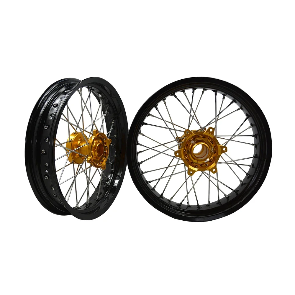 RMZ 250/450 Aluminum Alloy Anodized Supermoto 17 Motorcycle Wheel Sets For SUZUKI