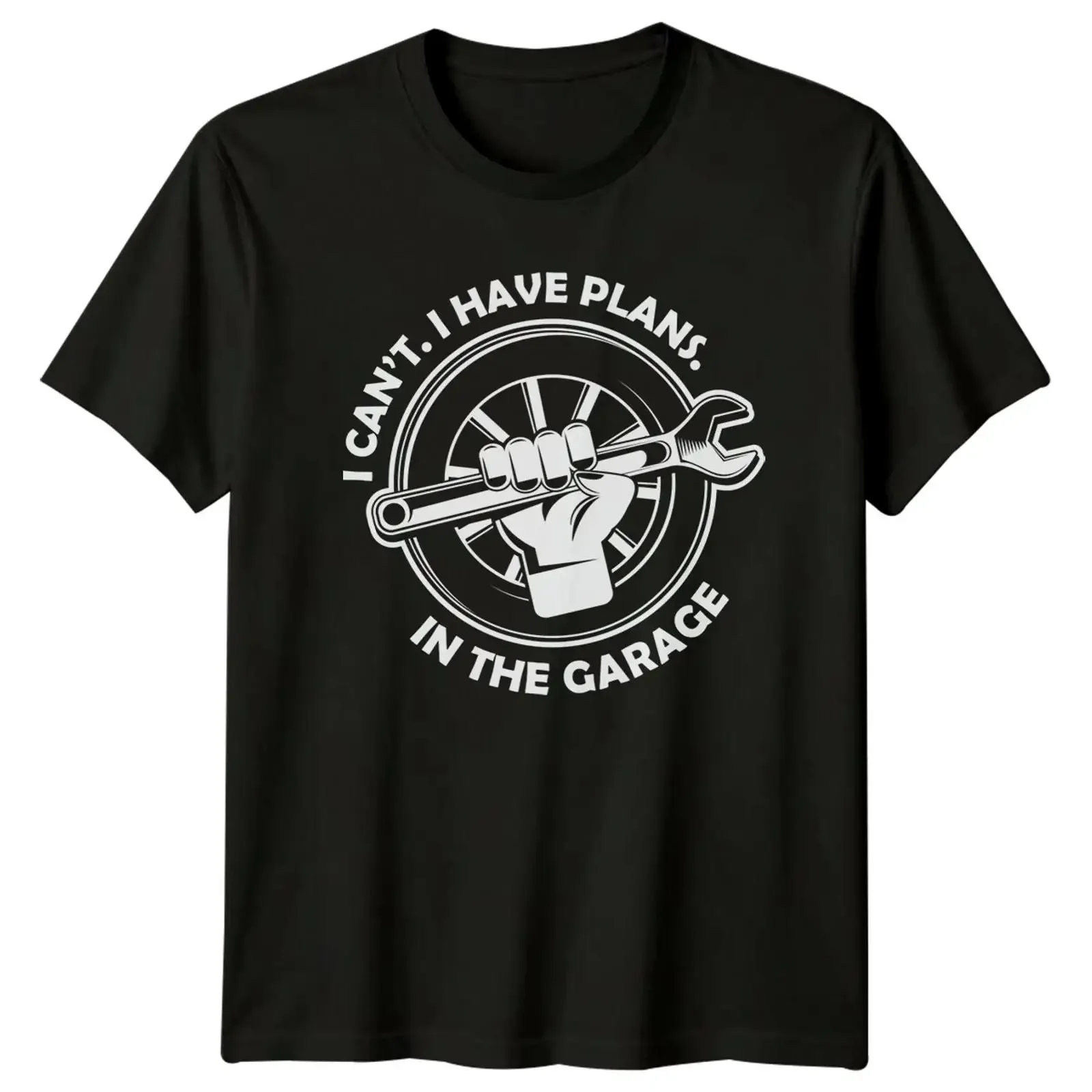 Mechaniker I Can't Have Plans In The Garage Schraubenschlüssel Reifen T-Shirt Vintage Washed Graphic Vielseitig Unisex