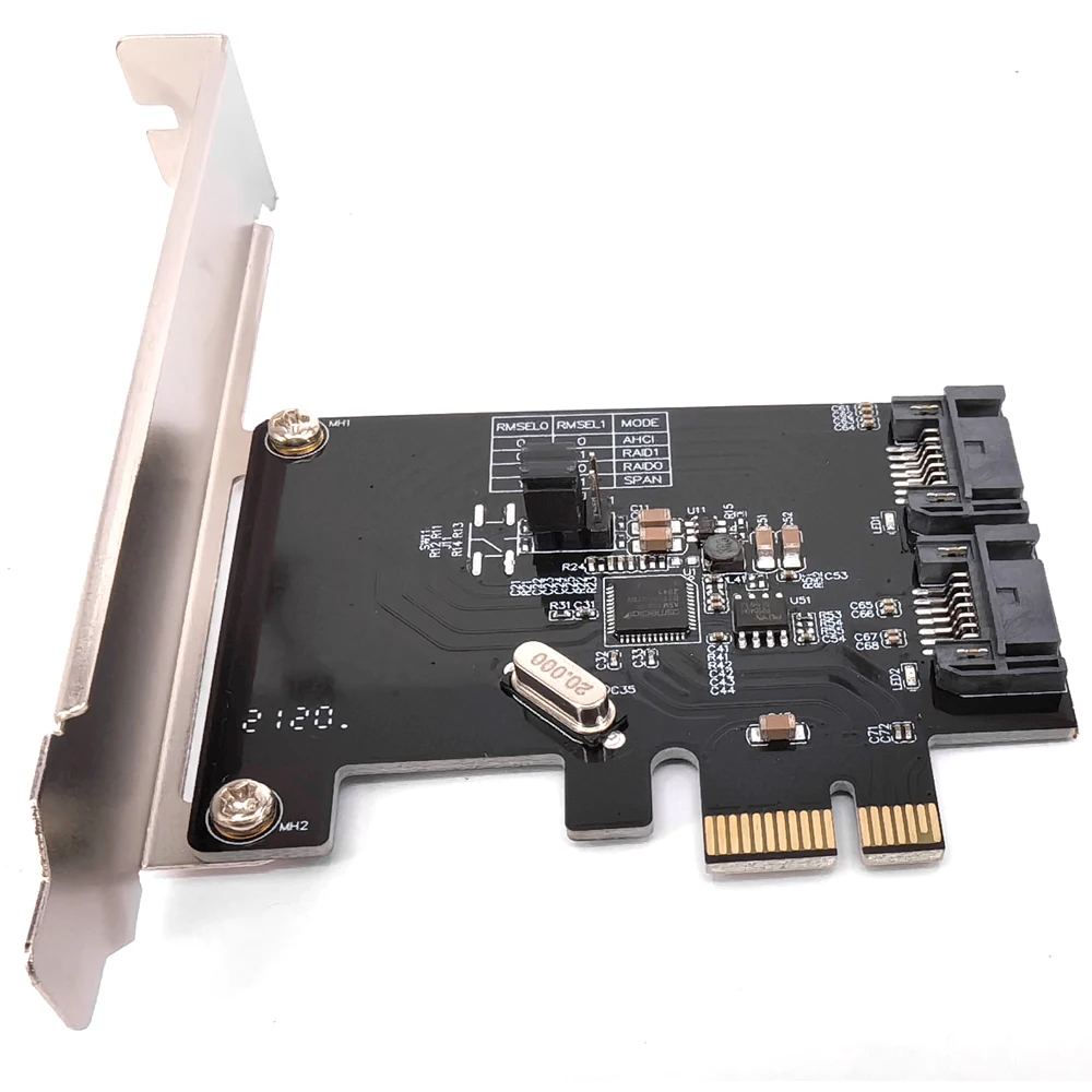 PCIe Sata Raid 1 0 card pcie To 2 Ports SATA 3 III 3.0 6 Gbps SSD Adapter PCI Express X1 Controller Board Expansion Card