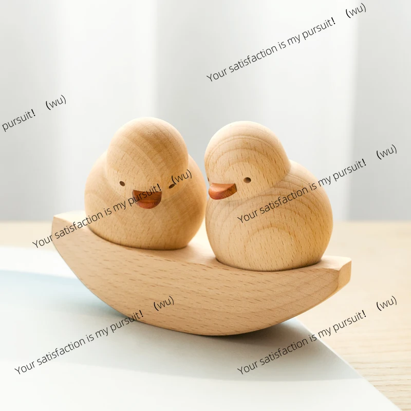 Creative Couple Decoration Office Desktop Wooden Style Wooden Duck Friendship Birthday Valentine's Day Modern Memorial Day