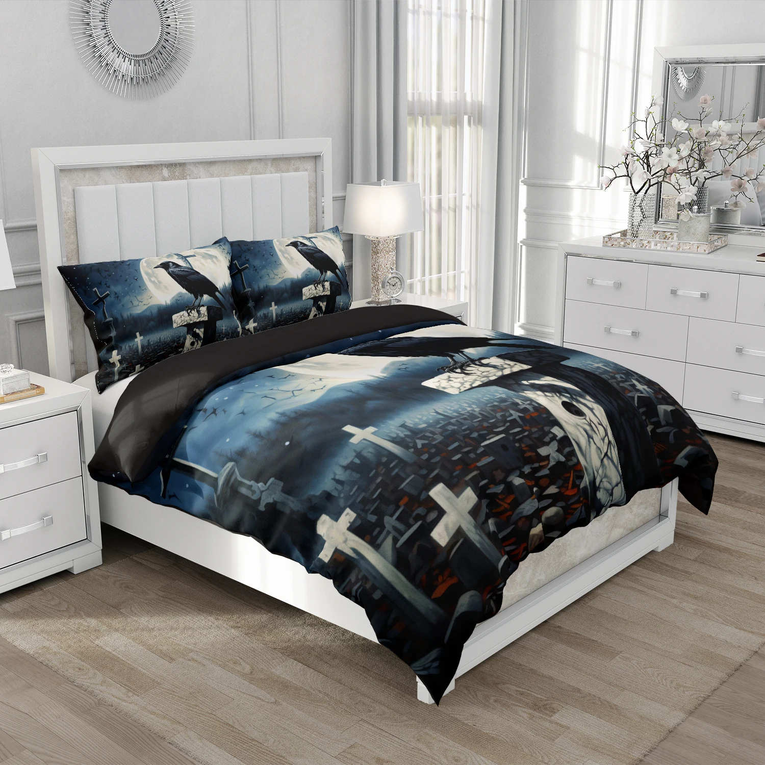 Halloween Bedding Set cross Duvet Cover Pillowcases Queen King Couple Bedroom Decorations Quilt Cover NO Comforter Bedding