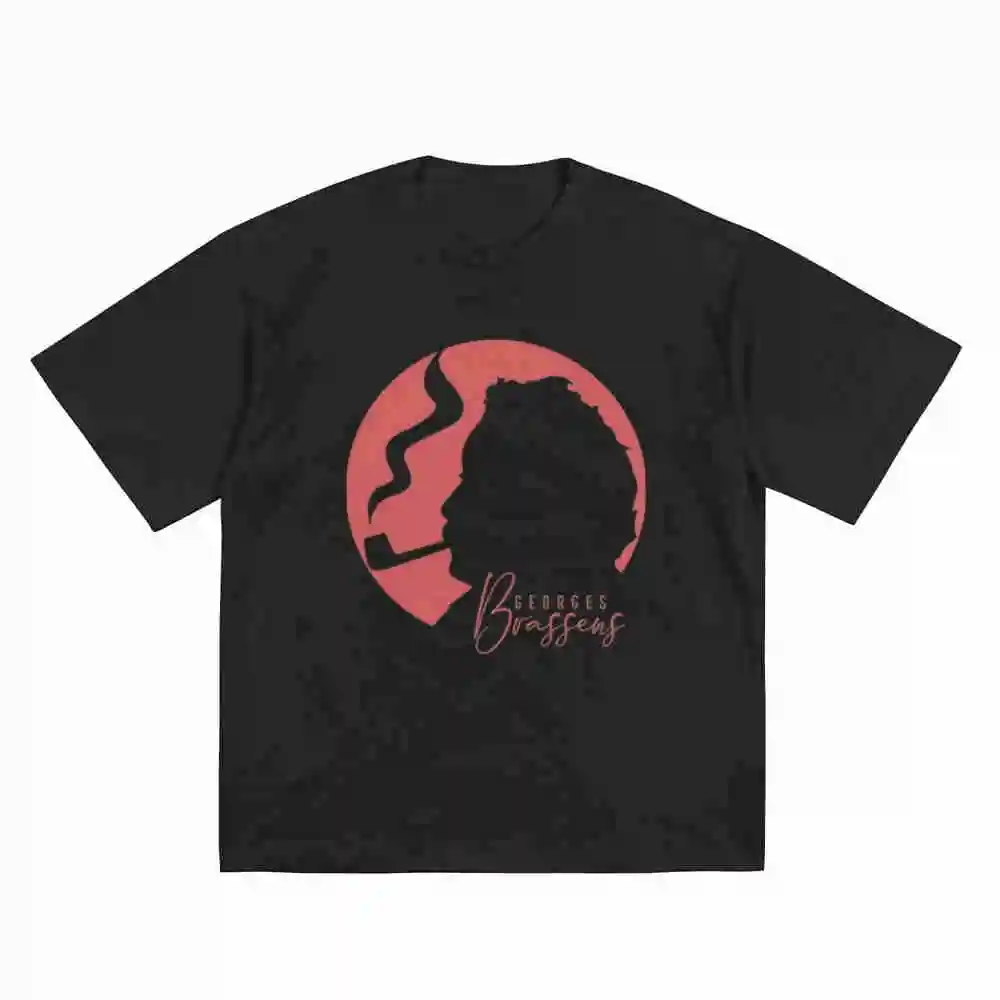 Georges Brassens Classique Short Sleeve Tee 100% Cotton T-Shirt