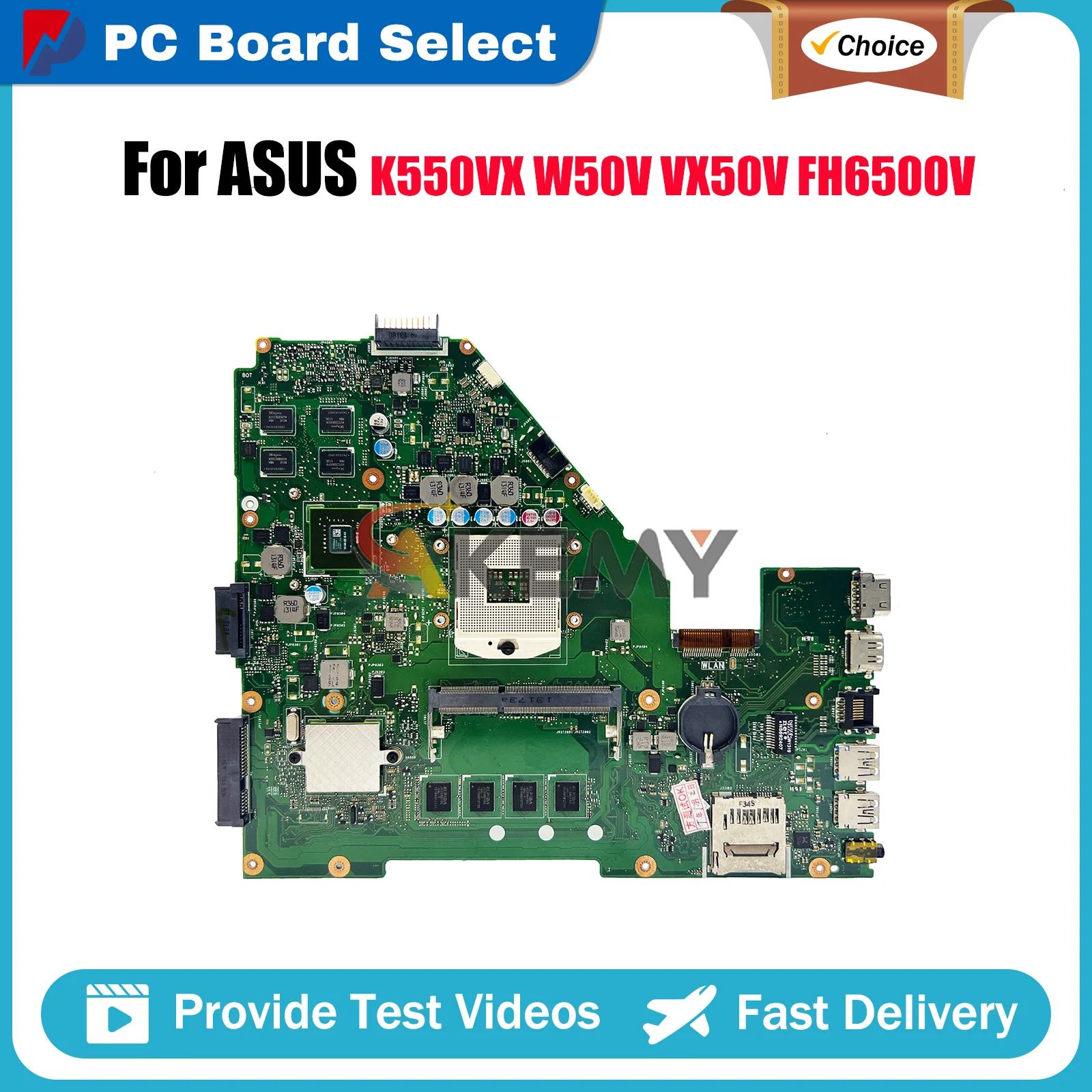 

X550VC Laptop Motherboard For ASUS VivoBook X550VX FH5900 FH6500V VX50V X550V X550VXK W50V K550VX Notebook Mainboard 100% tests