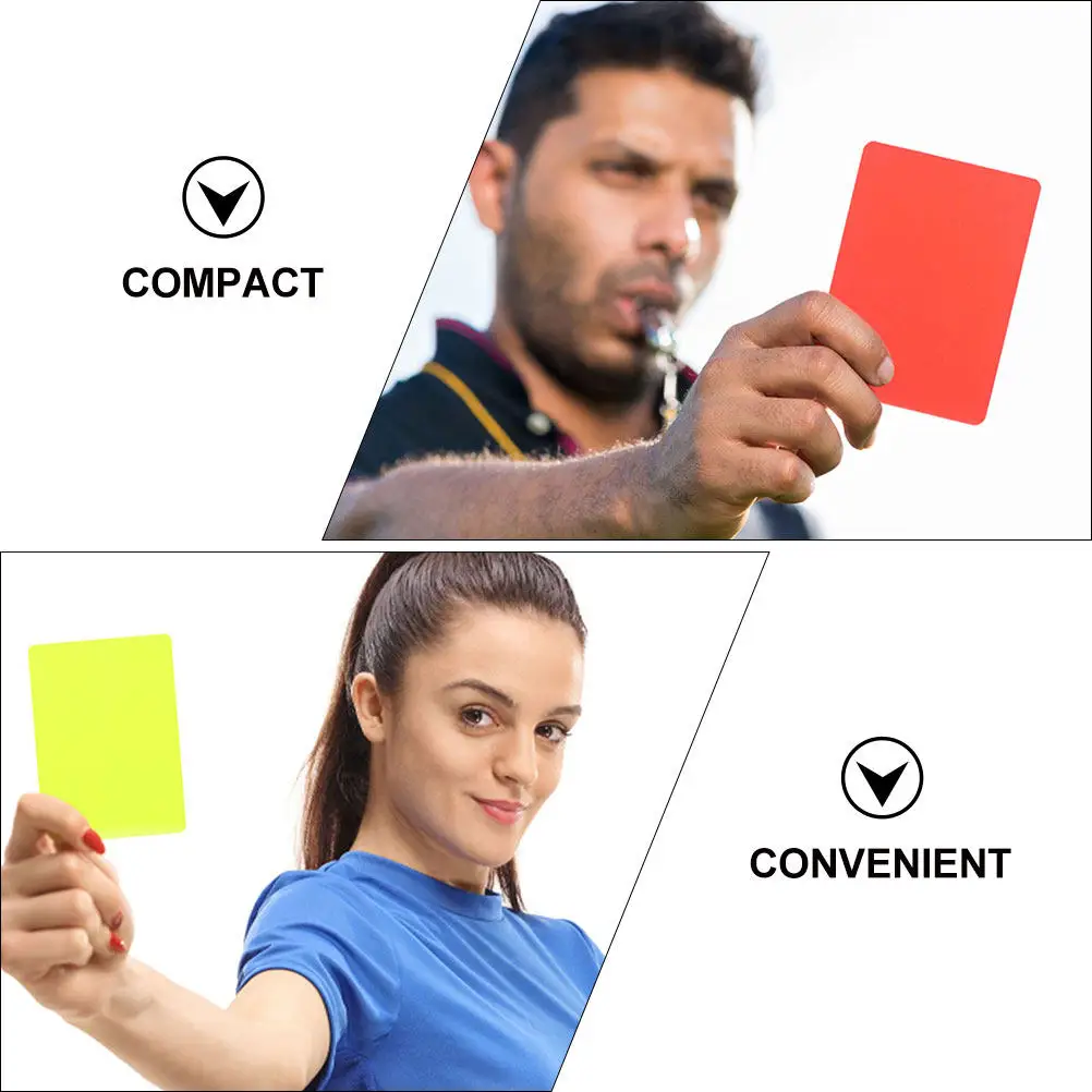 

20 шт. футбольных карточек судьи (красные и желтые), профессиональные портативные износостойкие карточки из ПВХ для спортивных мероприятий