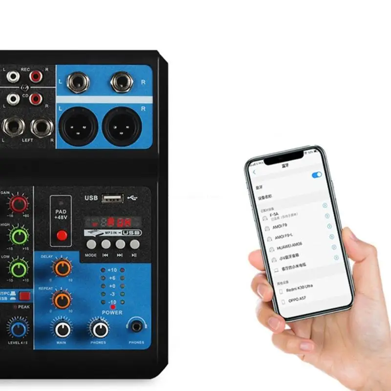 48V Fantoomvoeding MP3 Computer Ingang Mixer 5 Kanaals USB Uitgang Ingang Geen stuurprogramma's nodig Geluidskaarten