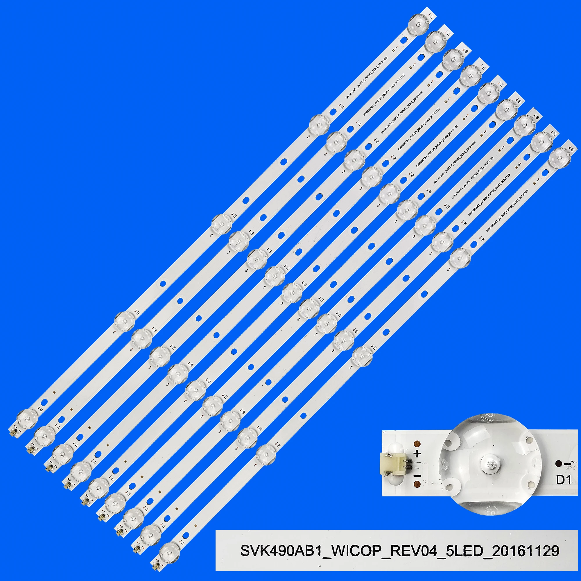 Faixa de luz de fundo LED para 49C310X SVK490AB1_WICOP_Rev04_5LED_ 20161129