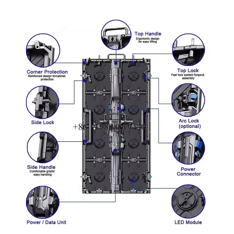 Wmwmnu for Outdoor Rental LED Display P3.91 500x500mm IP65 7680Hz Stage Video Wall Die Cast Panel Quick customized product