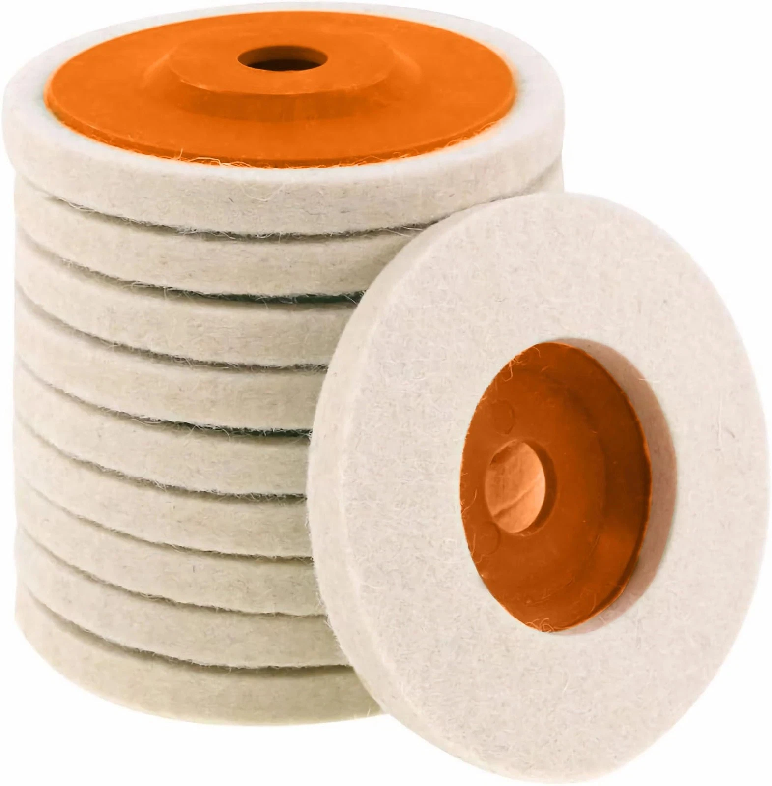 Wool Felt Polishing Wheel Disc 100*16mm Orange Arbor Angle Grinder for Metal Aluminum Stainless Steel