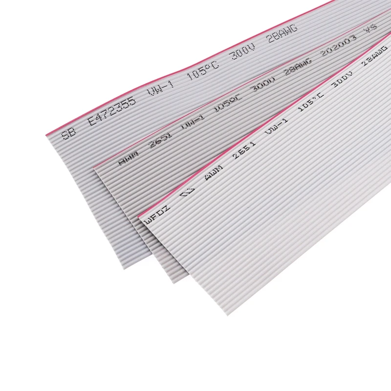 1Pcs 50CM 1.27mm Spacing JTAG ISP Gray Flat Ribbon Data Cable AWM2651 28AWG 300V FOR 2.54mm Female FC IDC Socket Connector - Image 3