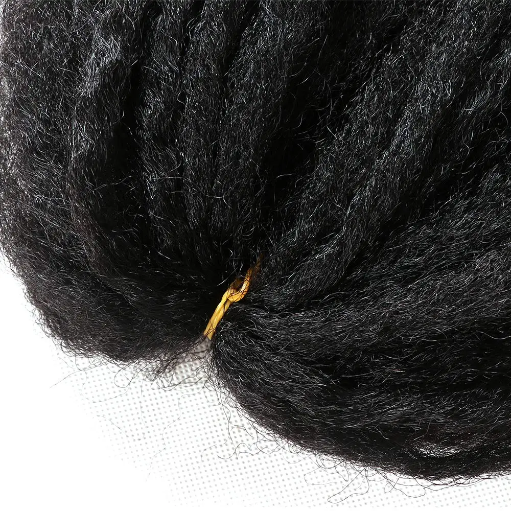 Black Star Marley Twist Braiding Hair 24 Inch Hair Long Cuban 7 Packs Afro Kinky Curly Crochet Synthetic Extensions（125g/pack）