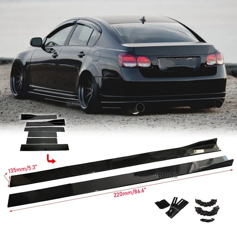 

86.6'' Side Skirt Extension Lip Rocker Panel Glossy Black For Lexus GS350 IS350 United States