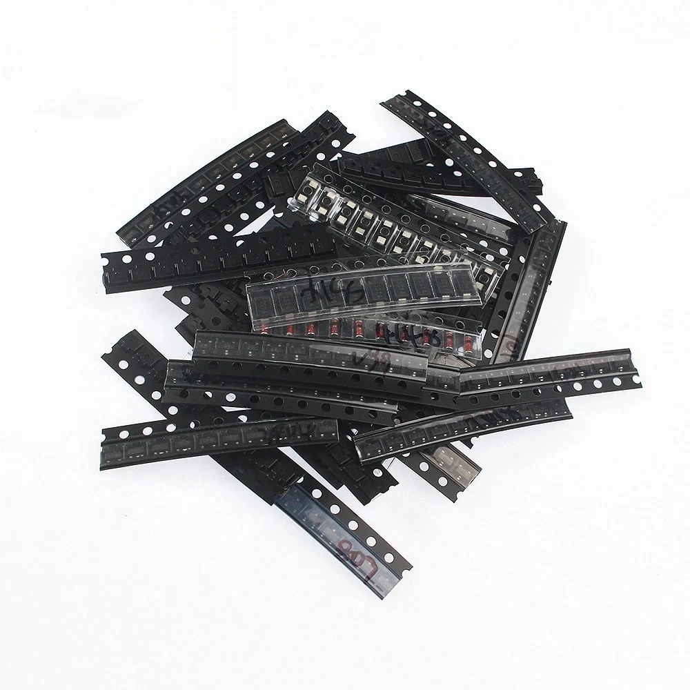 350Pcs SMD Transistor & Diode Assorted Kit 1N4148/M1/S901x/S8550/S8050/2N2222/2N3904 SOT-23 PNP/NPN for Electronics Repair