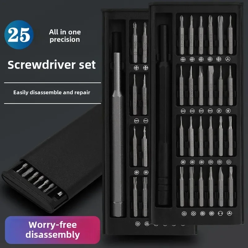 25 in 1 Magnetic Screwdriver Set Precision Electronics Computer Pad Phone Disassembly Multifunctional Maintenance Tool Set