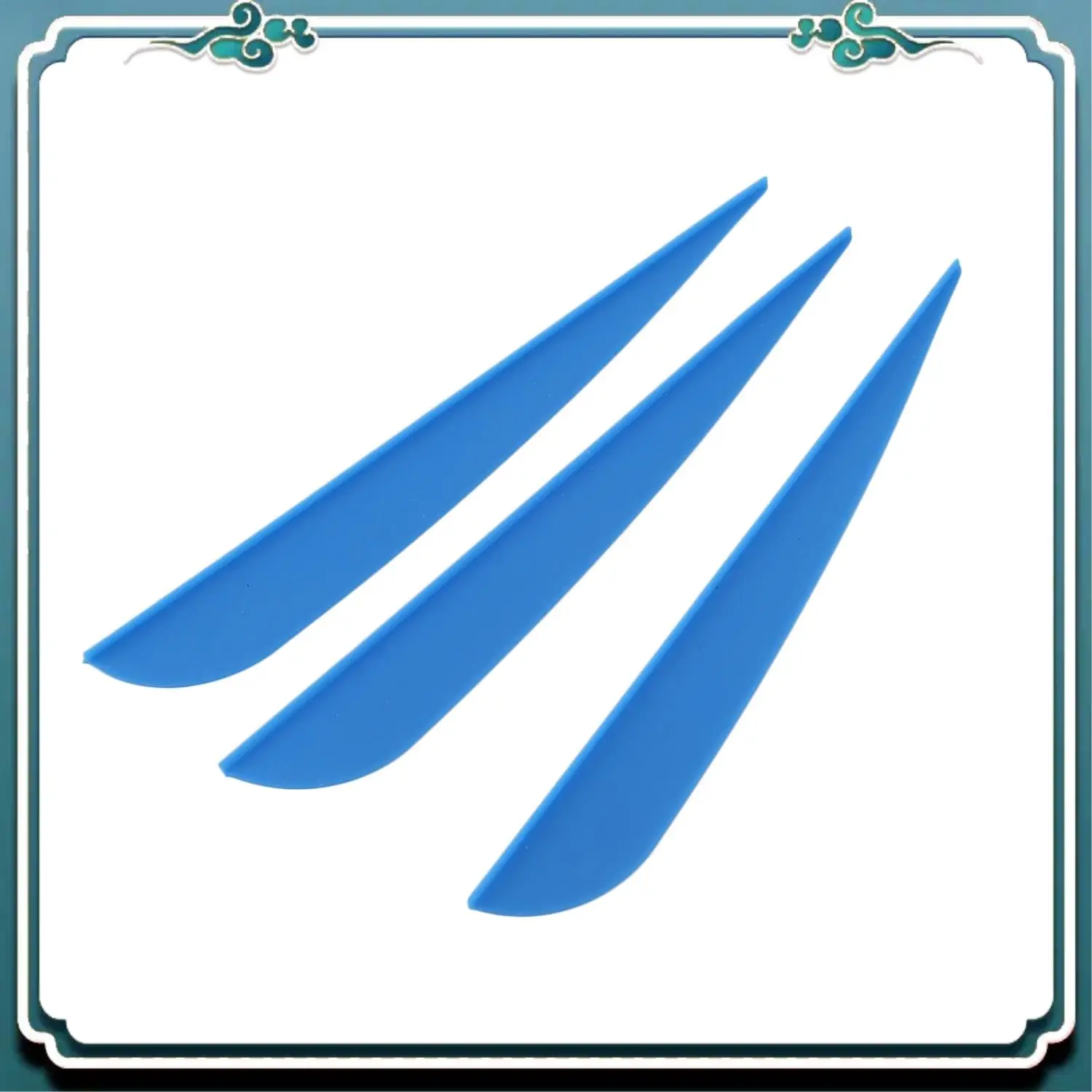 ที่เชื่อถือได้ Arrows Vanes 4 นิ้วพลาสติก Feather Fletching สําหรับ DIY ยิงธนู Arrows 100 แพ็ค (Blue & White)