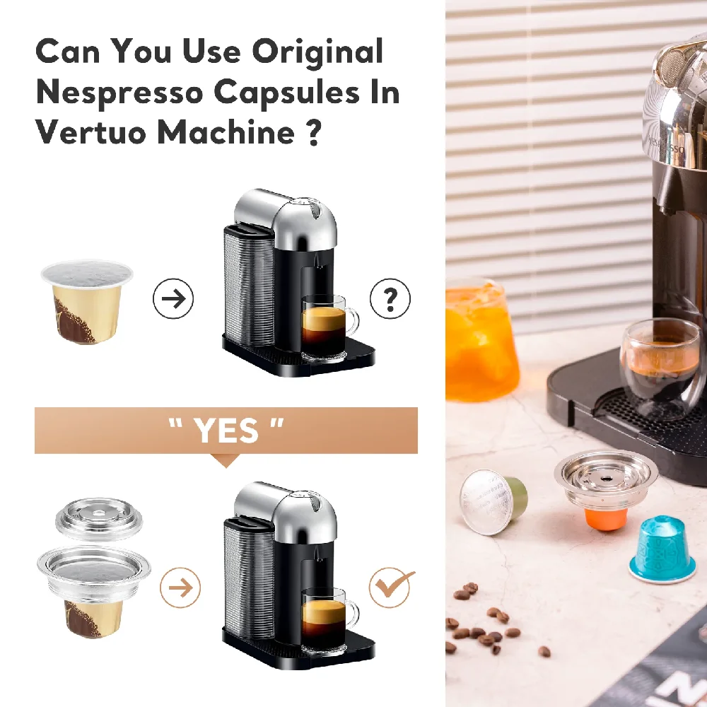 For Vertuo Pop Vertuoline  Next Reusable Coffee Capsule Adapter Nespresso Converts to Vertuoline Pods Accessories iCafilas