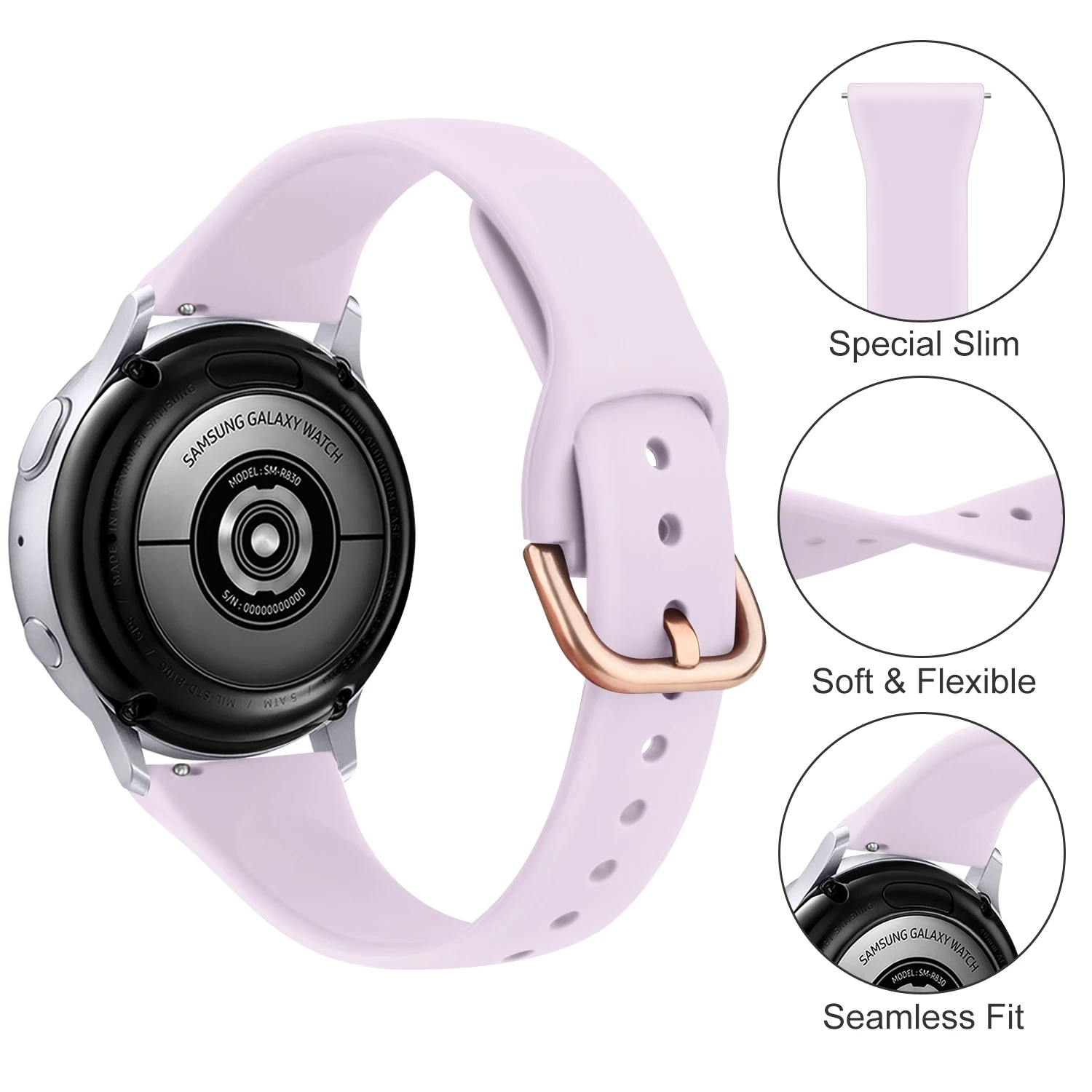 20mm Slim Strap For Garmin Forerunner 55 158 245 645 Band For Garmin vivoactive 3 Music/Vivomove HR/Venu 2 Plus/Venu SQ 2 Strap