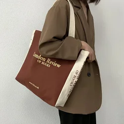 Women's Canvas Shoulder Shopper Bag Cotton Cloth Eco Big Shopping Bag for Woman 2025 Girls Student Handbag Large Tote Book Bags