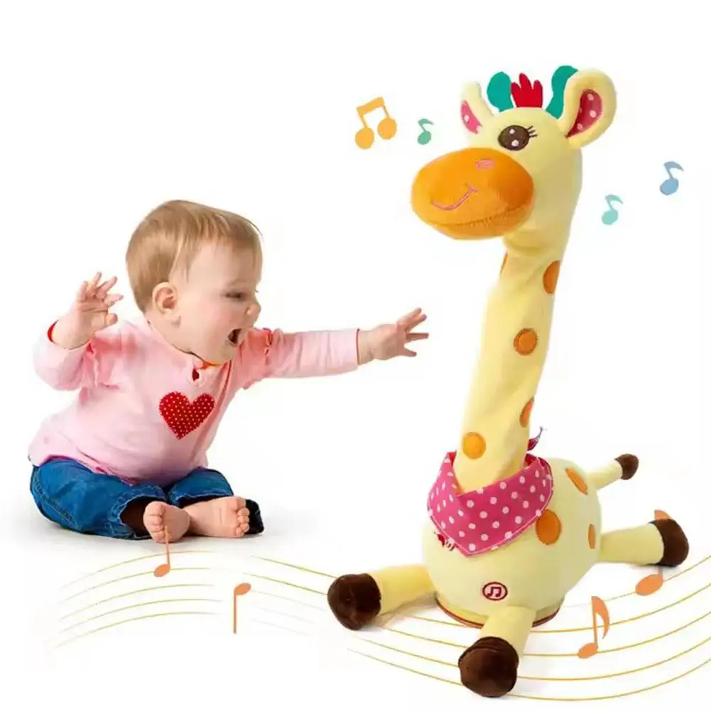 Smart Electronic Plush Toy for Baby Singing Dancing Talking and Sound Recording Giraffe Toys for Kids Xmas Gifts for Children