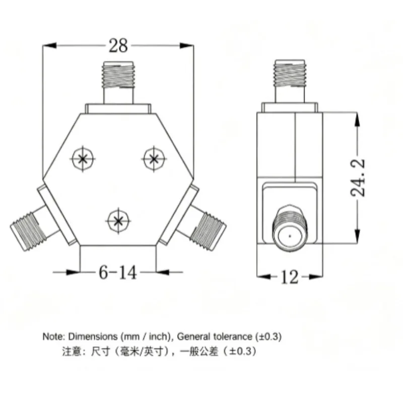 DC‑18G SMA 2‑Way Resistive Power Divider 1W Wideband RF Power Splitter